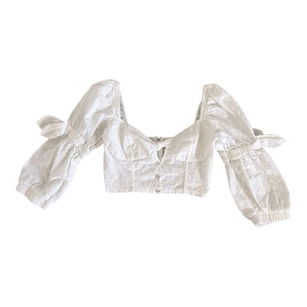 For Love and Lemons Women's Summer Bora Blouse White Size S - Picture 2 of 6